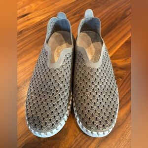 Ilse Jacobsen Taupe Patterned Slip-On Loafers